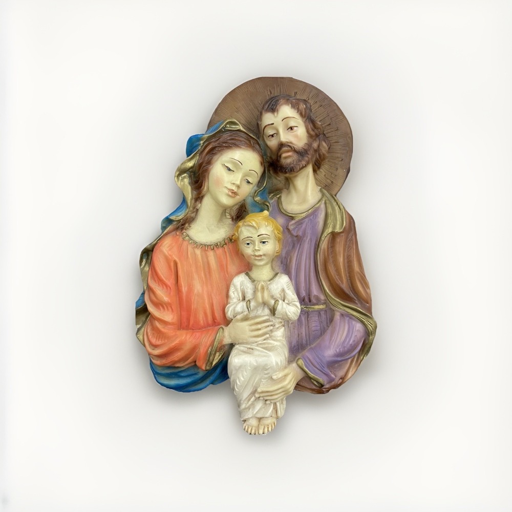 Vtg religious Holy Family Plaster Wall Hanging 3D‎ religious cottagecore